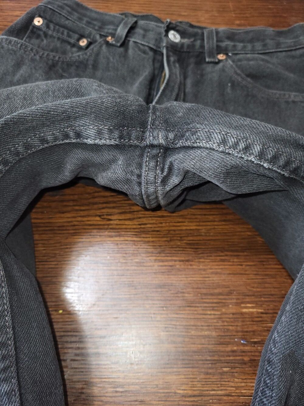 Vtg 2000 Levis 512 Slim Tapered High Rise Jeans Faded Black Charcoal Women 10 M - Picture 7 of 7